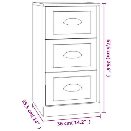 Credenza Bianca 36x35,5x67,5 cm in Legno Multistrato