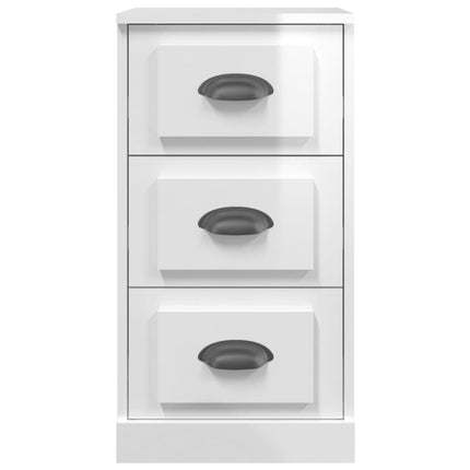 Credenza Bianco Lucido 36x35,5x67,5 cm in Legno Multistrato