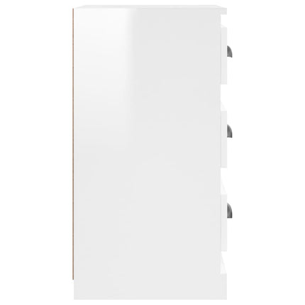 Credenza Bianco Lucido 36x35,5x67,5 cm in Legno Multistrato