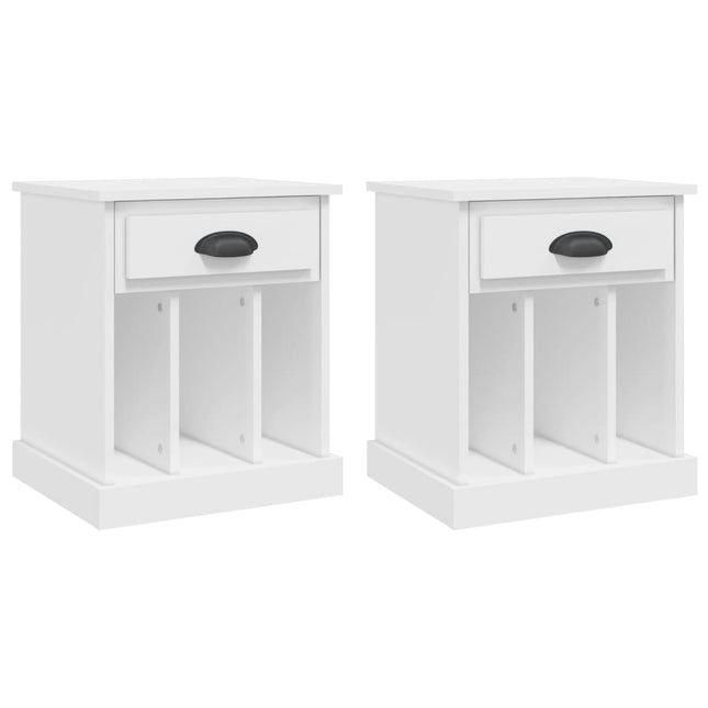 Comodini 2 pz Bianchi 43x36x50 cm