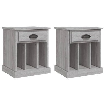 Comodini 2 pz Grigio Sonoma 43x36x50 cm