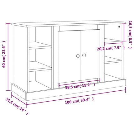 Credenza Bianca 100x35,5x60 cm in Legno Multistrato