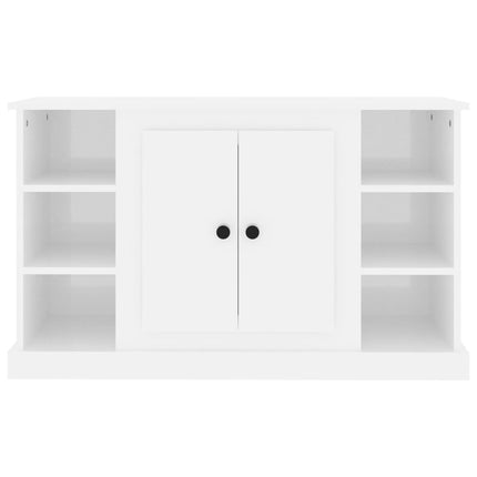 Credenza Bianco Lucido 100x35,5x60 cm in Legno Multistrato