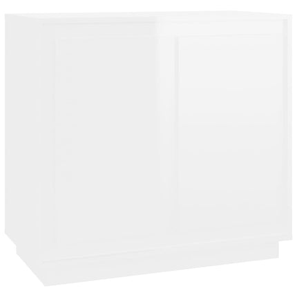 Credenza Bianco Lucido 80x34x75 cm in Legno Multistrato