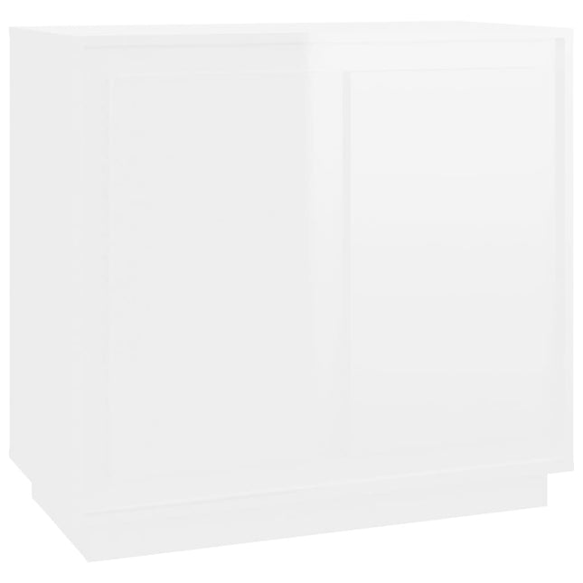 Credenza Bianco Lucido 80x34x75 cm in Legno Multistrato