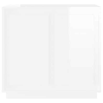 Credenza Bianco Lucido 80x34x75 cm in Legno Multistrato