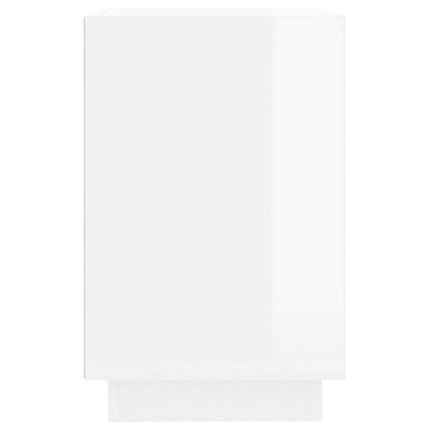 Credenza Bianco Lucido 102x35x60 cm in Legno Multistrato