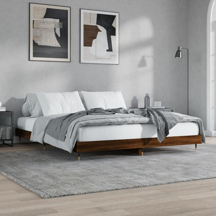 Giroletto senza Materasso Rovere Marrone 200x200 cm Truciolato