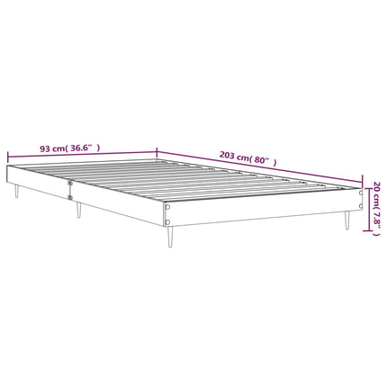 Giroletto senza Materasso Rovere Marrone 90x200cm in Truciolato