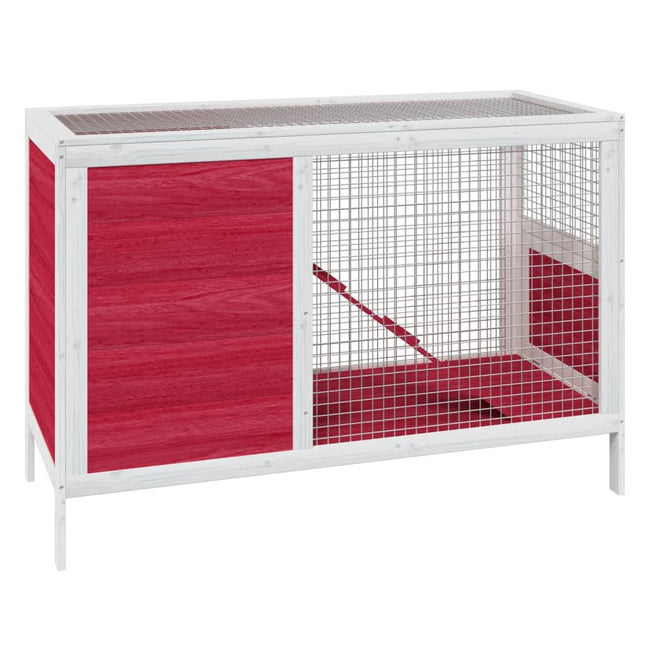 Conigliera Rossa 103x44x69,5 cm in Legno Massello di Pino