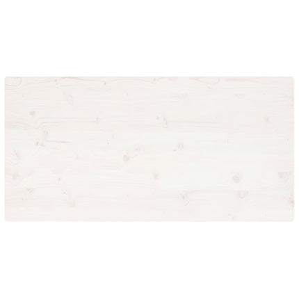 Piano Tavolo Bianco 100x50x2,5 Legno Massello Pino Rettangolare