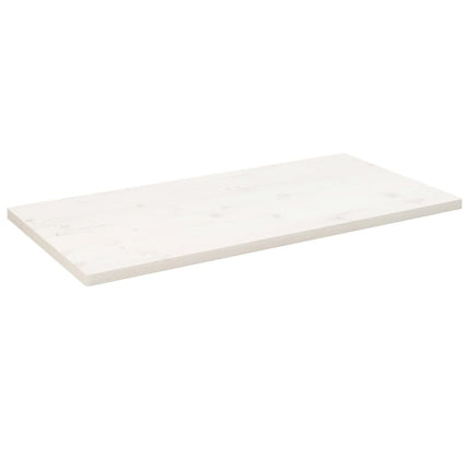 Piano Tavolo Bianco 110x55x2,5 Legno Massello Pino Rettangolare