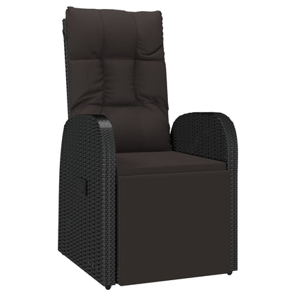 Set Mobili da Giardino 2 pz Nero Polyrattan e Acciaio