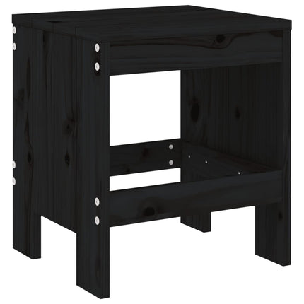 Set da Bistrot da Giardino 3 pz Nero in Legno Massello di Pino