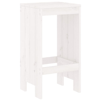 Set Bar da Giardino 5 pz Bianco in Legno Massello di Pino