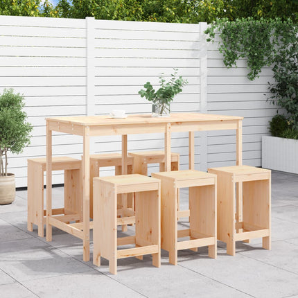 Set Bar da Giardino 7 pz in Legno Massello di Pino