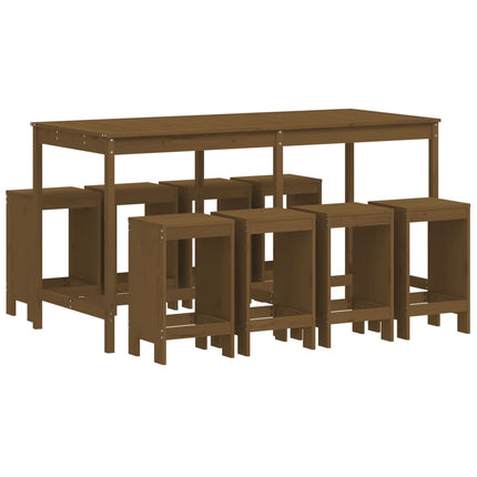 Set Bar da Giardino 9 pz ambra in Legno Massello di Pino