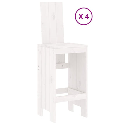 Set Bar da Giardino 5 pz Bianco in Legno Massello di Pino