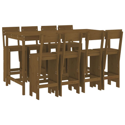 Set Bar da Giardino 9 pz ambra in Legno Massello di Pino