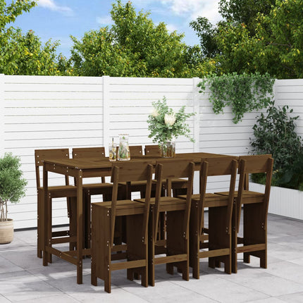 Set Bar da Giardino 9 pz ambra in Legno Massello di Pino