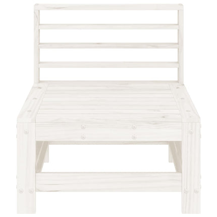 Divani Centrali da Giardino 2 pz Bianchi Legno Massello di Pino