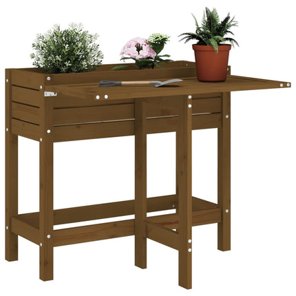 Fioriera da Giardino Piano Pieghevole Ambra Legno Massello Pino