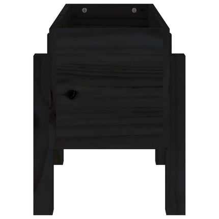 Fioriera da Giardino Nera 62x30x38 cm Legno Massello di Pino