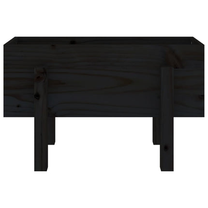 Fioriera da Giardino Nera 62x30x38 cm Legno Massello di Pino