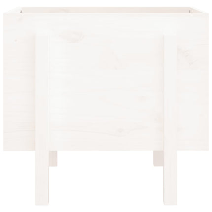 Fioriera da Giardino Bianca 62x50x57 cm Legno Massello di Pino