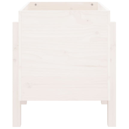 Fioriera da Giardino Bianca 62x50x57 cm Legno Massello di Pino