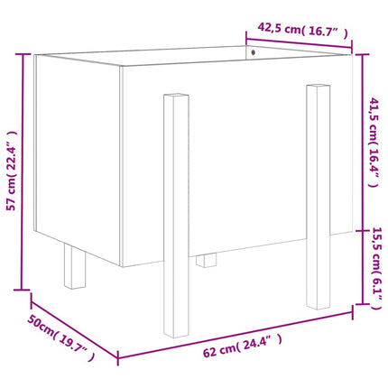 Fioriera da Giardino Ambra 62x50x57 cm Legno Massello di Pino