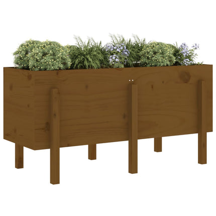 Fioriera Rialzata da Giardino Ambra 121x50x57 cm Massello Pino