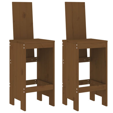 Sgabelli 2 pz Marrone Ambra 40x42x120 cm Legno Massello di Pino