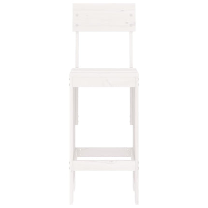 Sgabelli da Bar 2pz Bianchi 40x48,5x115,5cm Legno Massello Pino
