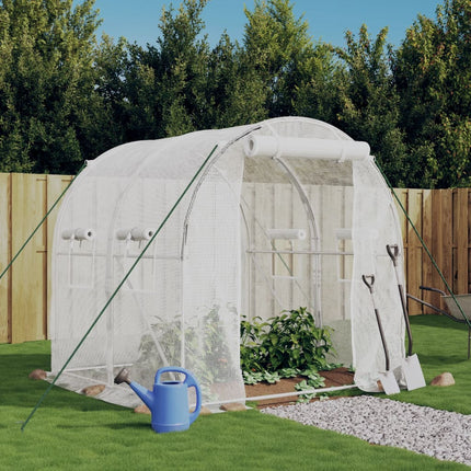 Serra con Telaio in Acciaio Bianco 4 mÂ² 2x2x2 m