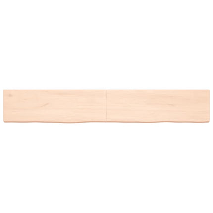Ripiano a Parete 180x30x(2-6) cm Massello Rovere Non Trattato