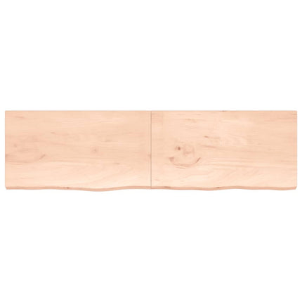 Ripiano a Parete 220x60x(2-4) cm Massello Rovere Non Trattato