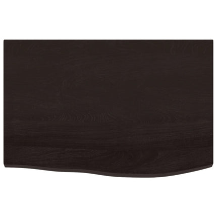 Ripiano Muro Marrone Scuro 60x40x2 cm Massello Rovere Trattato