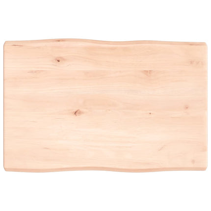 Piano per Tavolo 60x40x(2-4) cm Rovere Non Trattato Bordi Vivi