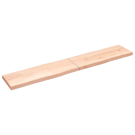 Piano per Tavolo 220x40x(2-6) cm Rovere Non Trattato Bordi Vivi