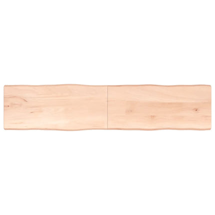 Piano per Tavolo 220x50x(2-4) cm Rovere Non Trattato Bordi Vivi