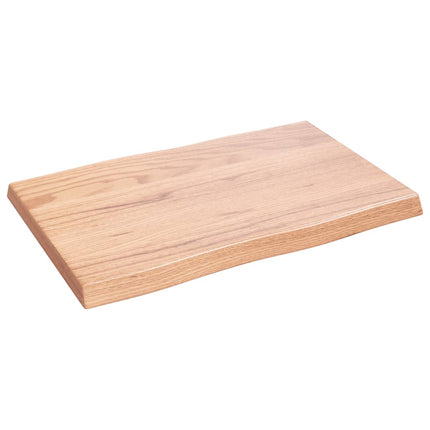 Piano Tavolo Marrone Chiaro 60x40x(2-4) cm Rovere Non Trattato