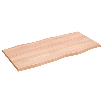 Piano Tavolo Marrone Chiaro 100x50x2 cm in Rovere Non Trattato