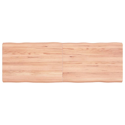 Piano Tavolo Marrone Chiaro 120x40x(2-6) cm Rovere Non Trattato