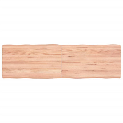 Piano Tavolo Marrone Chiaro 140x40x(2-4) cm Rovere Non Trattato