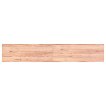 Piano Tavolo Marrone Chiaro 220x40x(2-4) cm Rovere Non Trattato