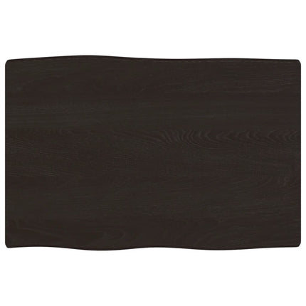 Piano Tavolo Marrone Scuro 60x40x2 cm in Rovere Non Trattato