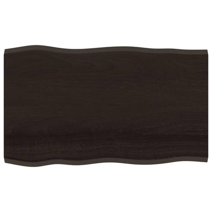 Piano Tavolo Marrone Scuro 100x60x2 cm in Rovere Non Trattato
