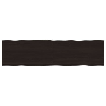 Piano Tavolo Marrone Scuro 160x40x(2-6)cm Rovere Non Trattato