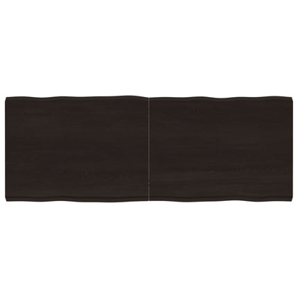 Piano Tavolo Marrone Scuro 160x60x(2-6) cm Rovere Non Trattato